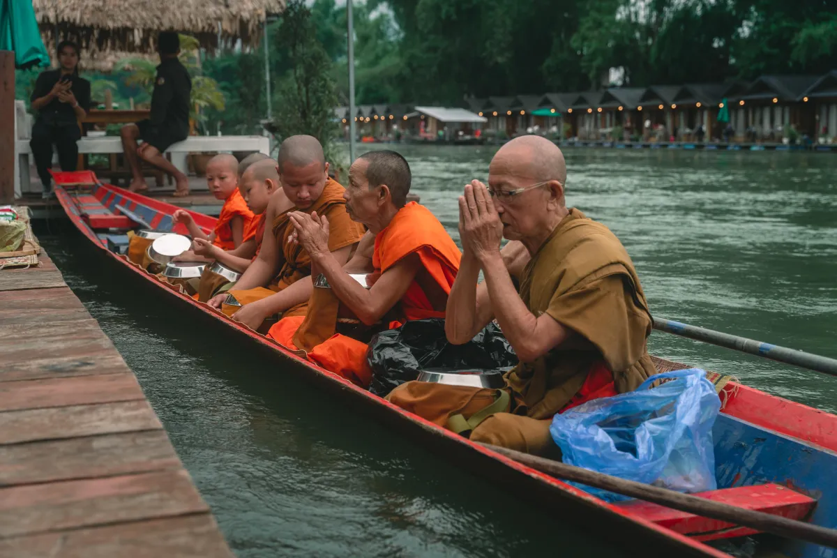 Alms Giving Ceremony in Meuang Feuang (Tak Bat)