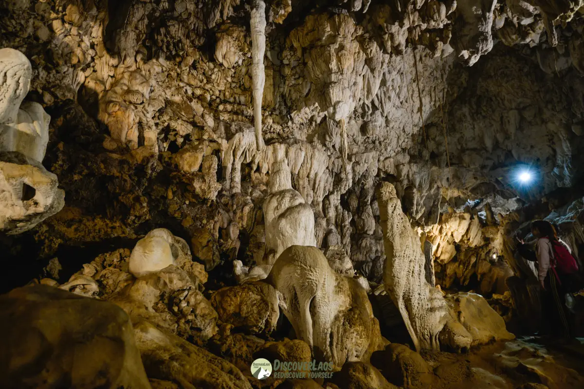 Explore various unique formations in Tham NangFa