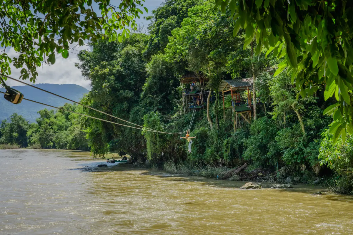Ziplining in Vang Vieng