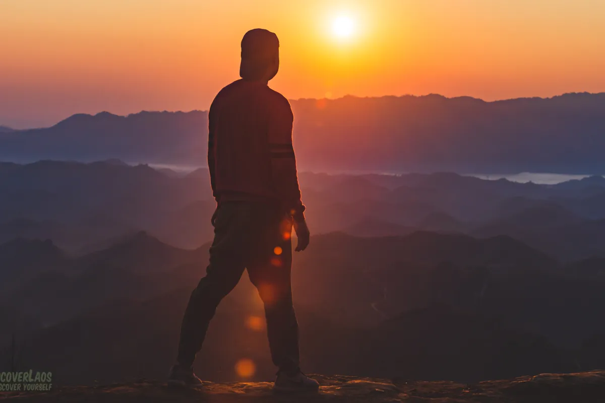 Sunrise and mist view from the mountain top