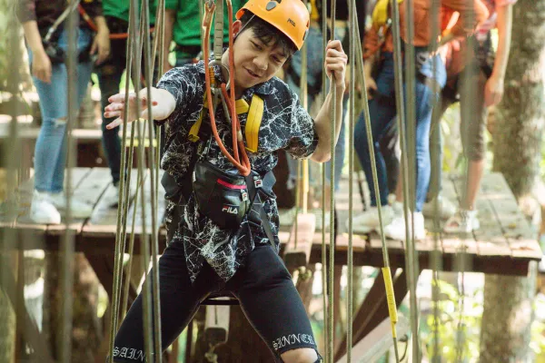 Combo program: Zip line and Riding Elephant Around The Flower Garden